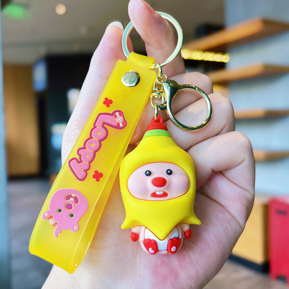 Cartoon Fruit Doll PVC Keychain Accessory