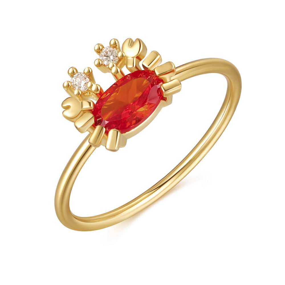 18k Gold Colorful Zircon Marine Animal Ring