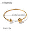 18K Gold Plated Stainless Steel Open Ball Bangle Bracelet