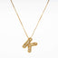 Elegant Gold Plated Zircon Letter Pendant Necklace - Minimalist Design