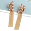 Retro Colorful Acrylic Flower Tassel Drop Earrings for Women