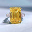 Glamorous Geometric Sterling Silver High Carbon Yellow Diamond Ring for Women