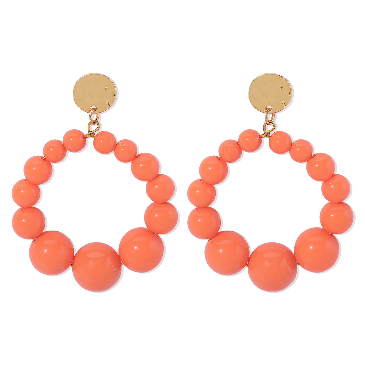 Sweet Geometric Beaded Candy Color Drop Earrings