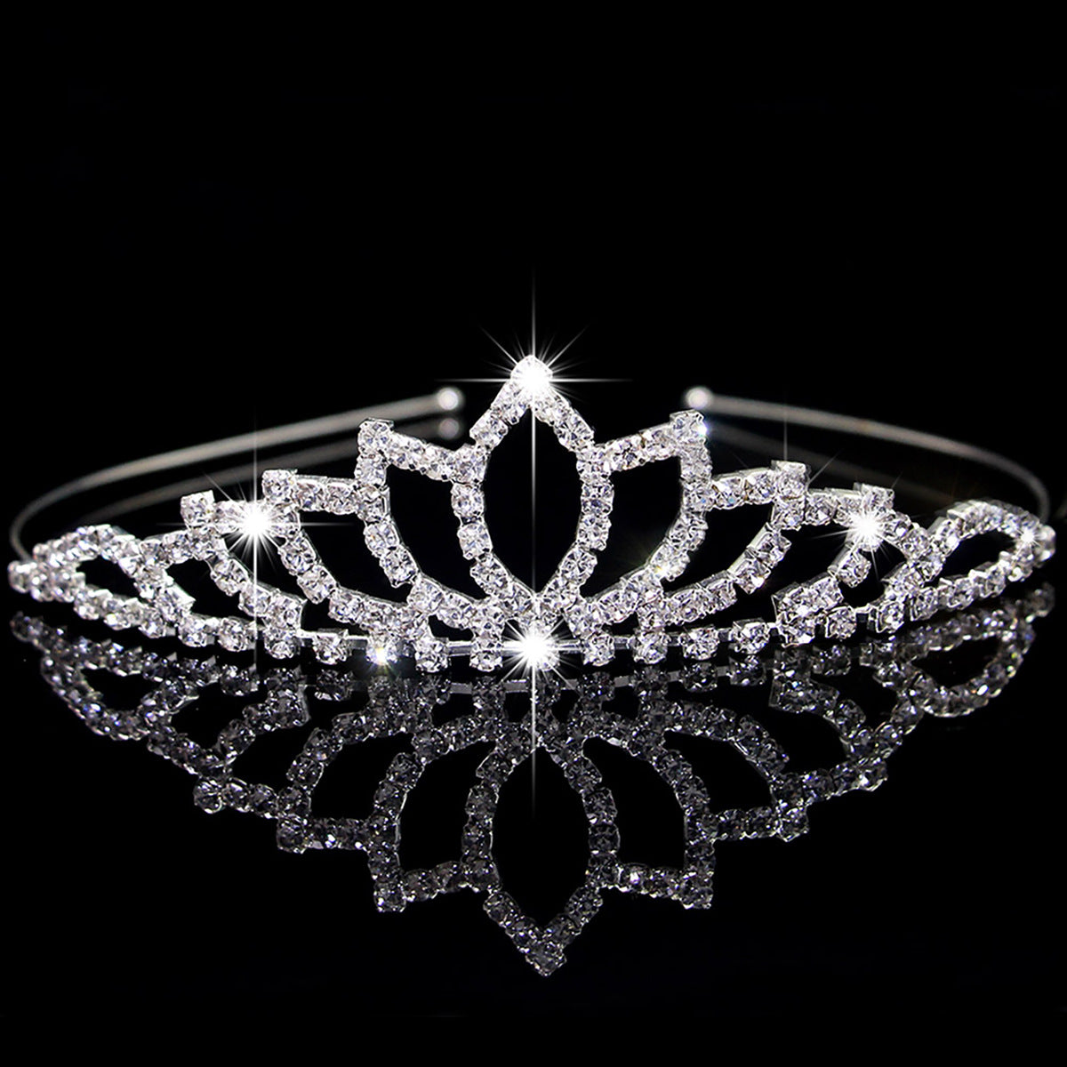 Women's Elegant Bridal Rhinestone & Pearl Crown Headband