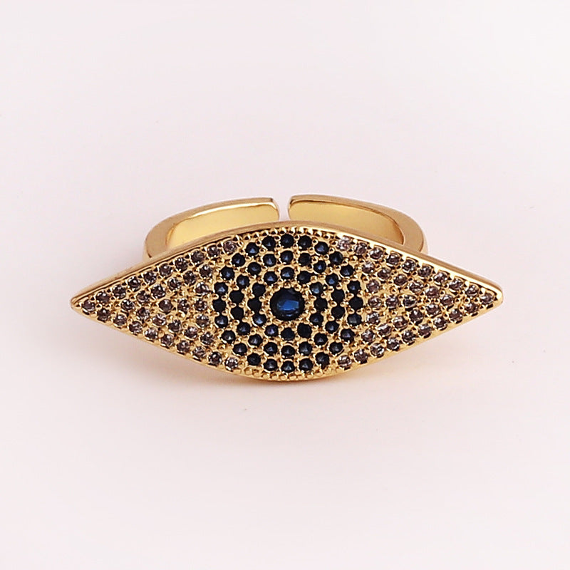 Retro Devil's Eye Copper Zircon Adjustable Ring