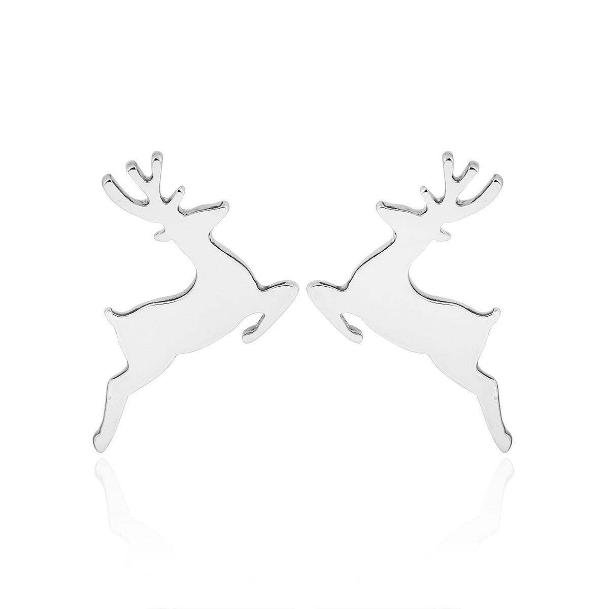 Stainless Steel Geometric Rose & Animal Stud Earrings Set