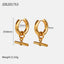 18K Gold-plated Geometric T Bar Pendant Earrings Stainless Steel