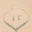 Woven Rhinestone Bridal Jewelry Set - Necklace and Earrings