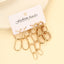 Set of Geometric Plating Alloy Drop Earrings and Gold Chain Statement Earrings 3-Piece Set