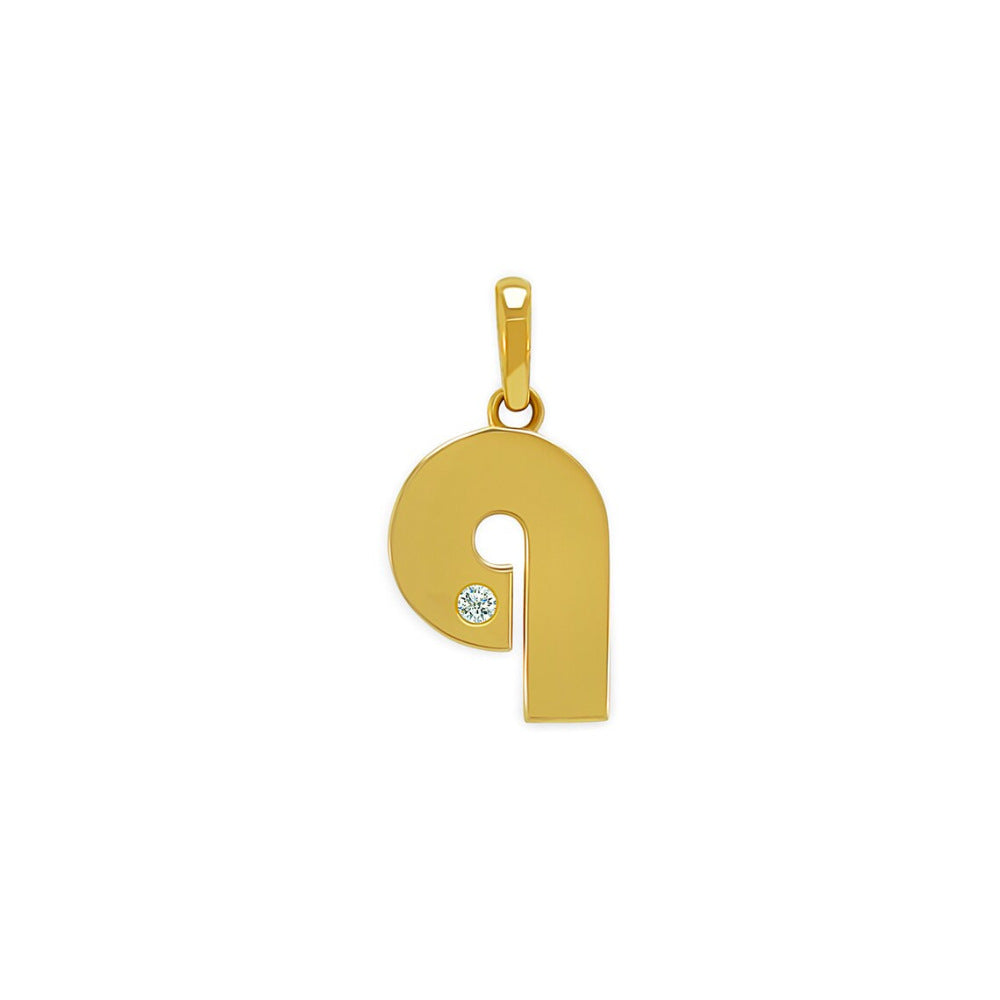 Modern 18K Gold Plated Zircon Inlay Stainless Steel Alphabet Pendant Necklace