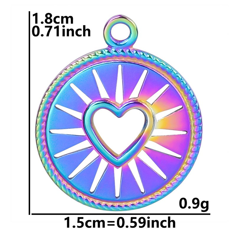 Simple Classic Round 304 Stainless Steel Plated Heart Pendant Necklace