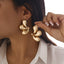 Geometric Alloy Drop Earrings - Retro Comma Design Studs for Women