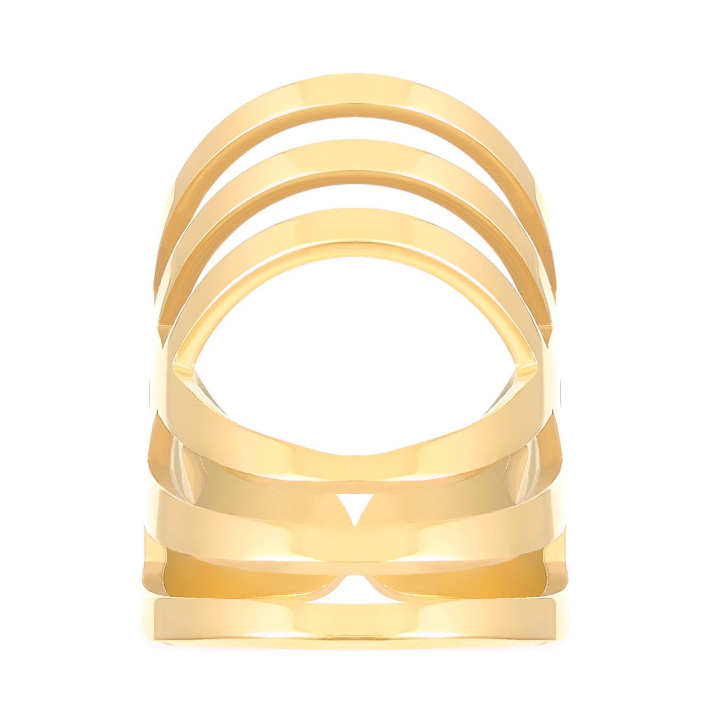 18K Gold Plated Titanium Steel Geometric Oval Rings