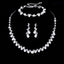 Simple Solid Color Zircon Rhinestone Bridal Jewelry Set - Necklace, Earrings, and Bracelet