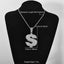 Hip-Hop Rhinestone Letter Pendant Necklace with Cuban Chain Set