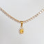 Retro Oval Water Drop Zircon 18k Gold Plated Pendant Necklace