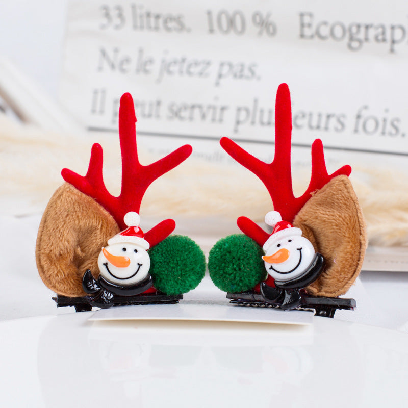 Cute Antlers Alloy Hair Clip and Headband for Christmas