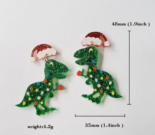 1 Pair Cute Letter Dinosaur Arylic Drop Earrings