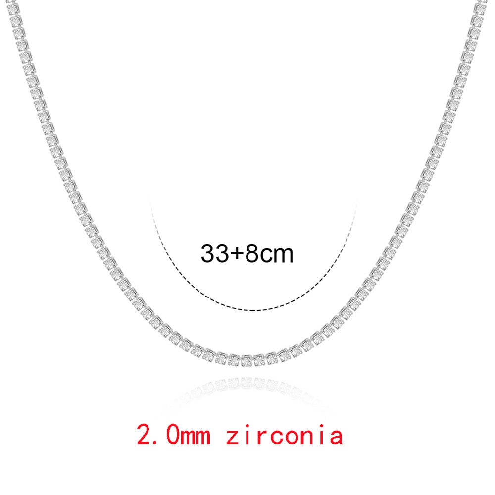 Fashion Geometric Copper Necklace Inlay Zircon Copper Necklaces