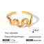 IG Style Geometric 18K Gold Titanium Steel Wavy Bracelet for Women