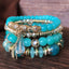 Bohemian Geometric Acrylic Crystal Beaded Unisex Bracelet Set - 4 Piece Layered Design