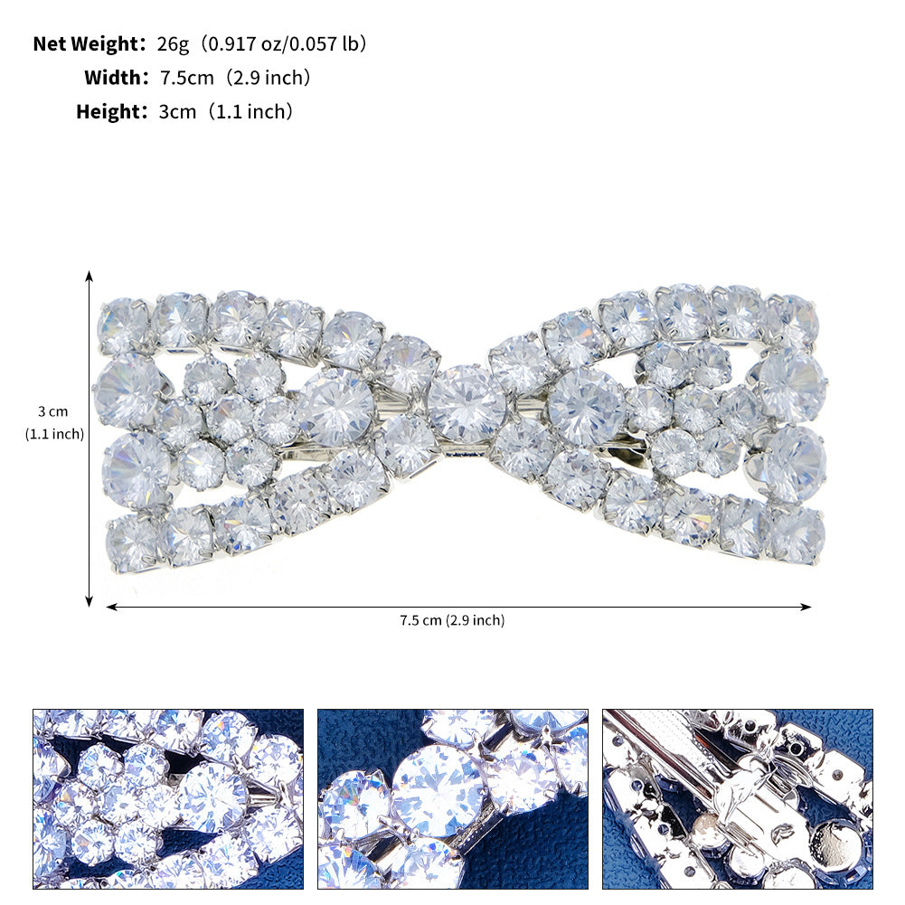 Elegant Zircon Leaf Rhinestone Hair Clip