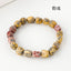 Simple Round Natural Stone Crystal Beaded Bracelet for Women