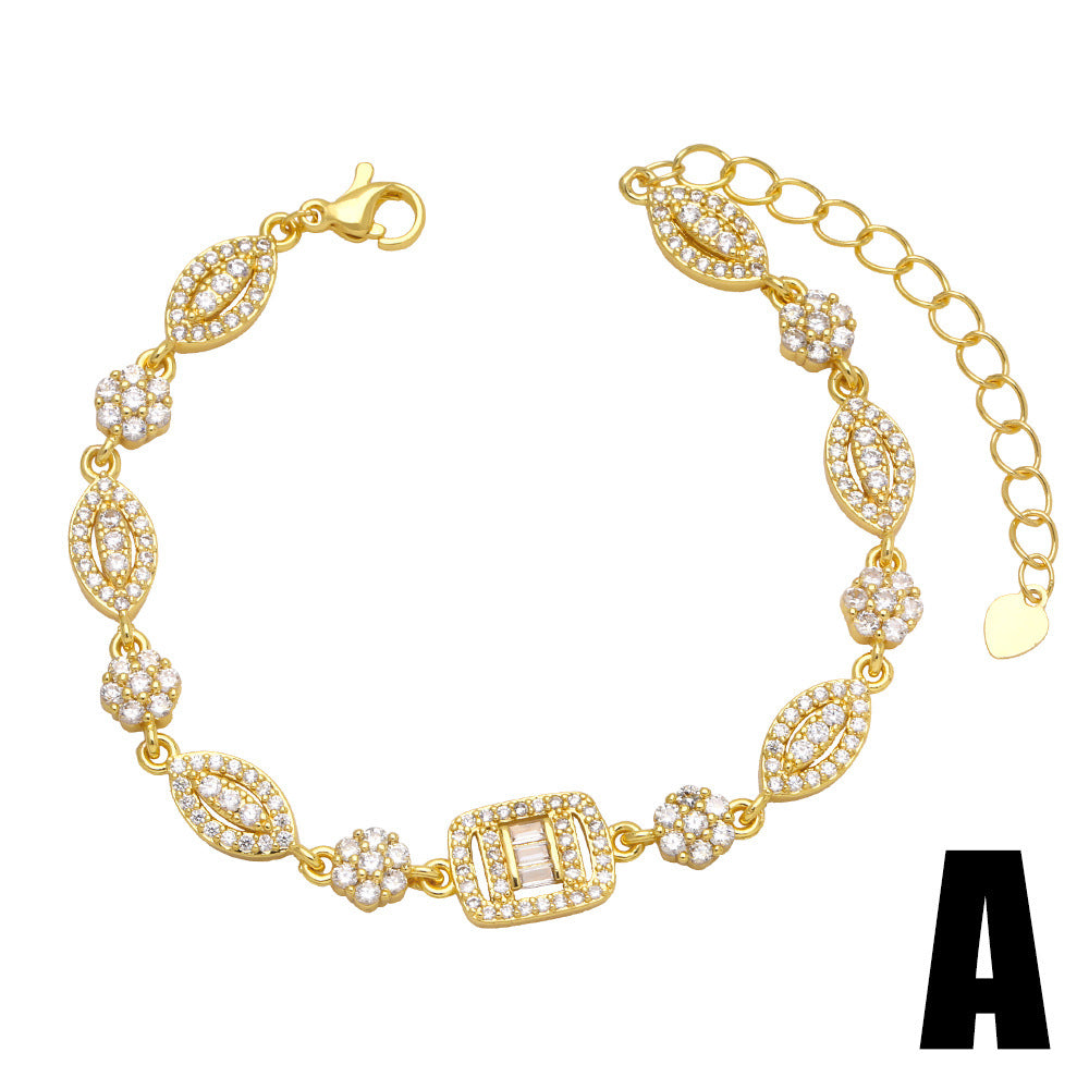 18k Gold Plated Butterfly Zircon Gemstone Bracelet for Women