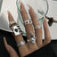 Creative Punk Skull Joker Ring Set - Double Chain & Statement Pieces