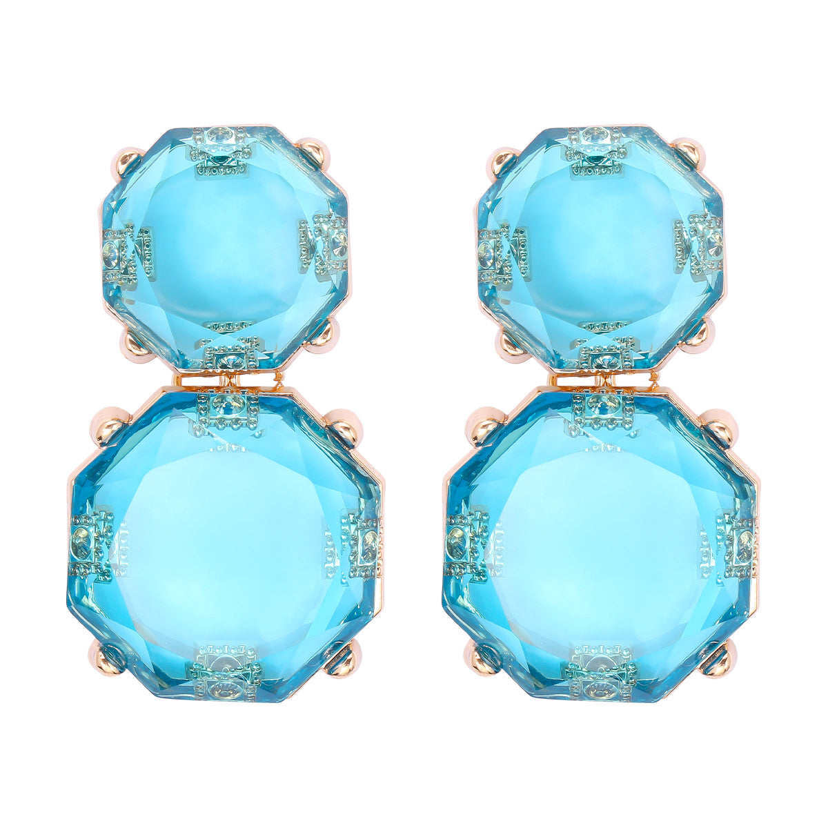 IG Style Geometric Resin Round Drop Earrings for Women