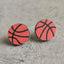 Original Design Basketball Football Wood Women'S Ear Studs 1 Pair