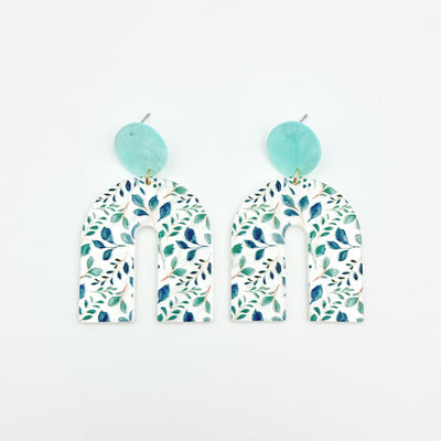 1 Pair Casual Vacation Bohemian U Shape Ditsy Floral Flower Printing Arylic Drop Earrings