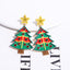 1 Pair Classic Cartoon Christmas Tree Rhinestone Drop Earrings