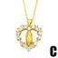 Micro-inlaid Zircon Virgin Mary Heart Pendant Copper Necklace