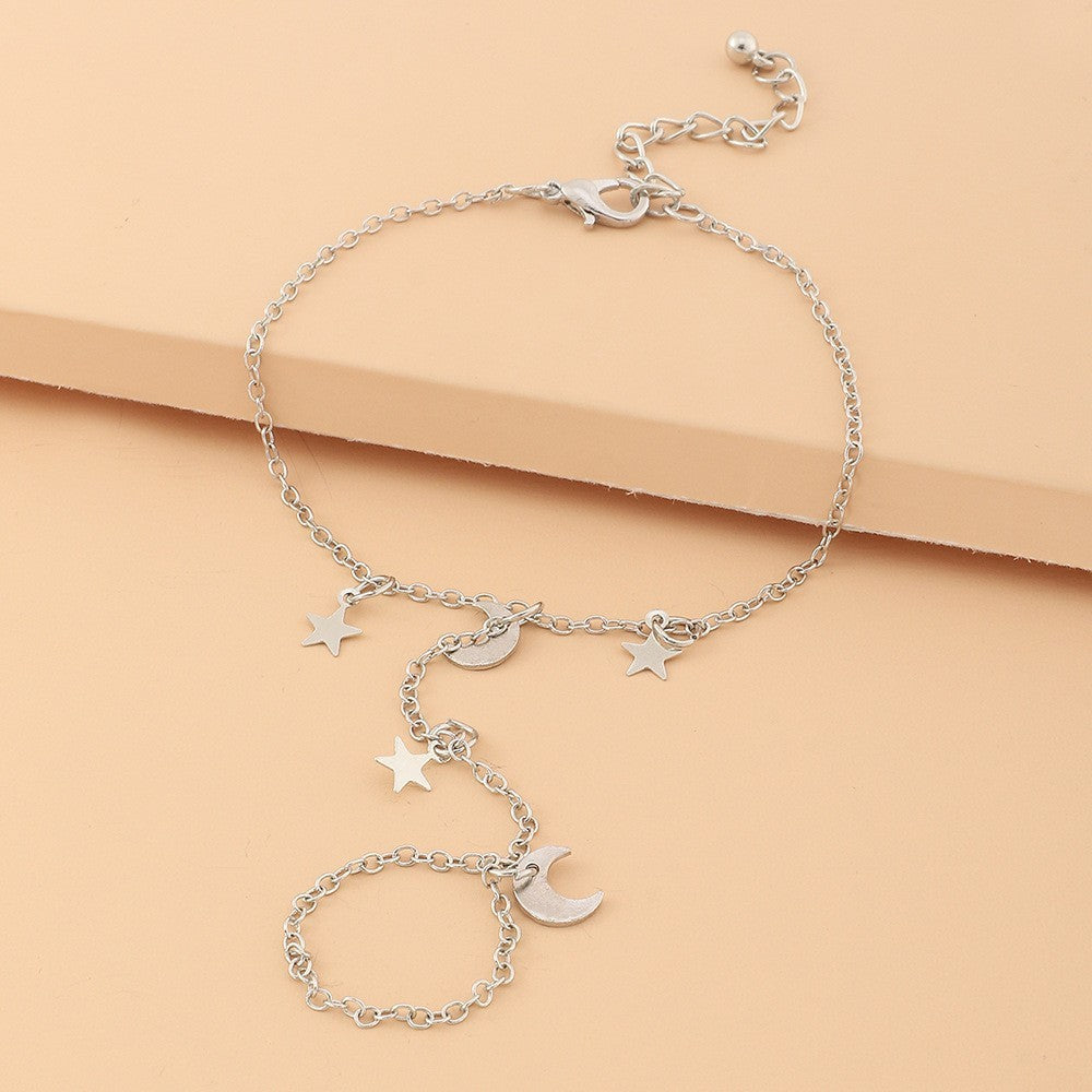 Fashion Simple Double Finger Star Bracelet Bracelet Alloy Chain Jewelry