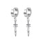 Simple Star Skull Stainless Steel Spike Hoop Earrings