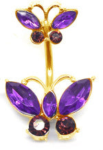 Glam Retro Butterfly Stainless Steel Alloy Plating Inlay Zircon White Gold Plated Gold Plated Silver Plated Belly Ring