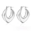 1 Pair Fashion 18K Gold Plated Stainless Steel Oval Hoop Earrings