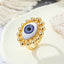 European Retro Metal Evil Eye Colorful Turkish Ring Jewelry