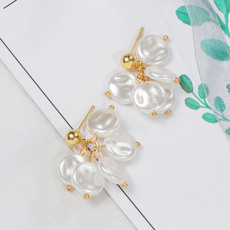 1 Pair Fashion Flower Alloy Plating Artificial Pearls Women'S Drop Earrings