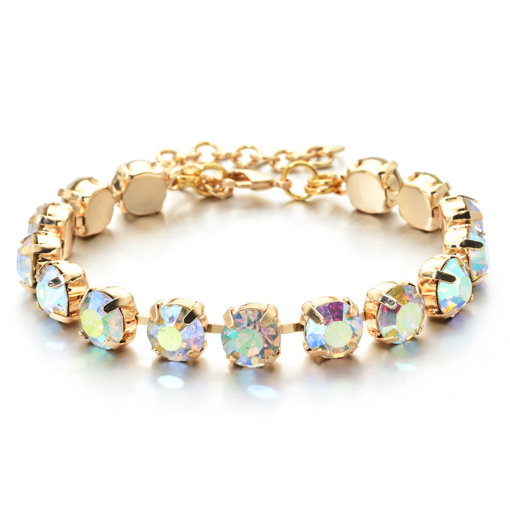 Elegant Geometric Copper Zircon Crystal Bracelet