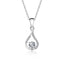 Simple Geometric Sterling Silver Moissanite Teardrop Pendant Necklace