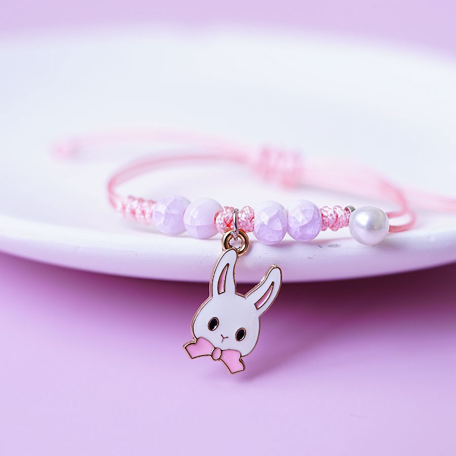 Cute Cartoon Rabbit Alloy Beaded Women's Bracelet - Fashionable Couple and Girlfriend Accessory 2024