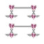 Elegant Angel Heart Wing Zircon Inlay White Gold Plated Chest Ring