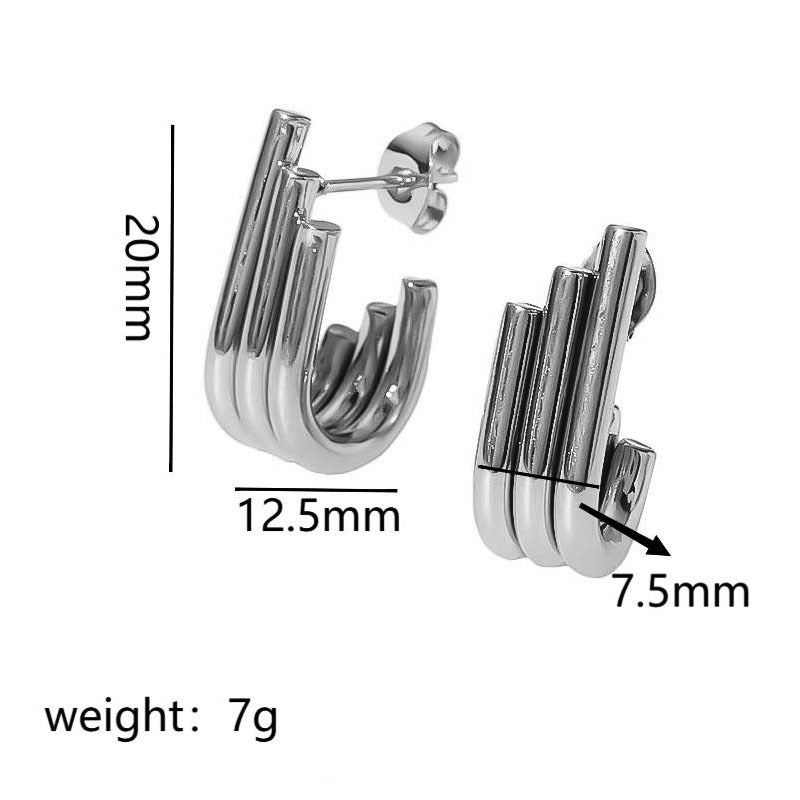 1 Pair Simple Style U Shape Plating 304 Stainless Steel 18K Gold Plated Ear Studs