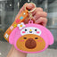 Cute Cartoon Capybara Silicone Keychain and Coin Purse Combo