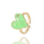 Fashion Heart Shape Adjustable Copper Enamel Zircon Ring