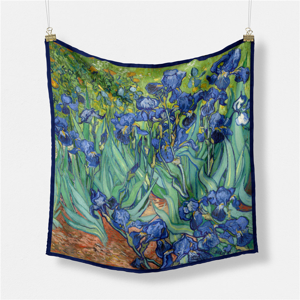 Van Gogh Sunflower Twill Silk Square Scarf