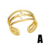 Retro Geometric 18k Gold Plated Open Ring for Women