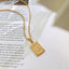 European And American Light Luxury Retro 26 Letter Tag Titanium Steel Plated 18K Real Gold Necklace